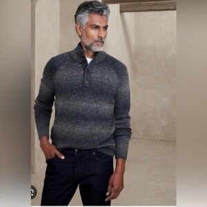 NWT Men's Gray Button-Up turtleneck Sweater Size: XL